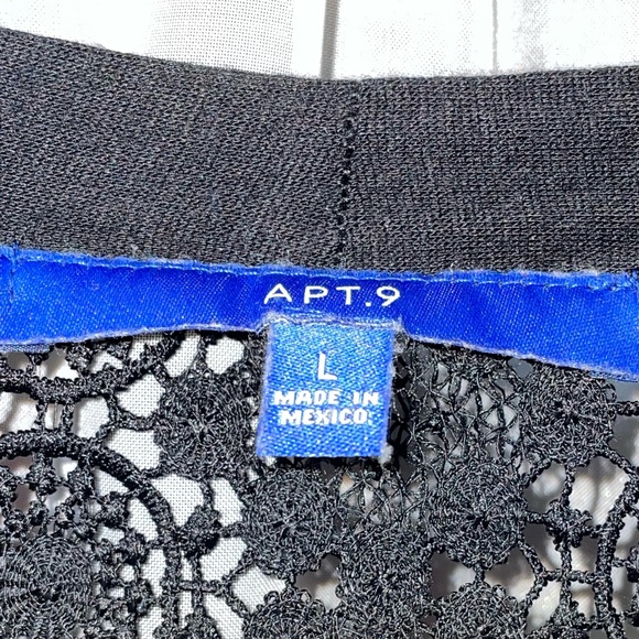 Apt 9 long black cardigan with lace detail - Picture 3 of 3
